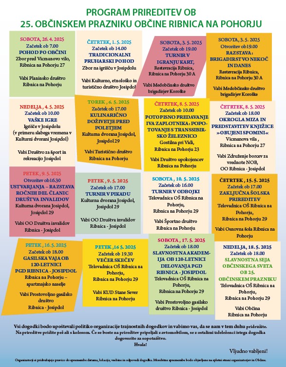 Program prireditev v letu 2025